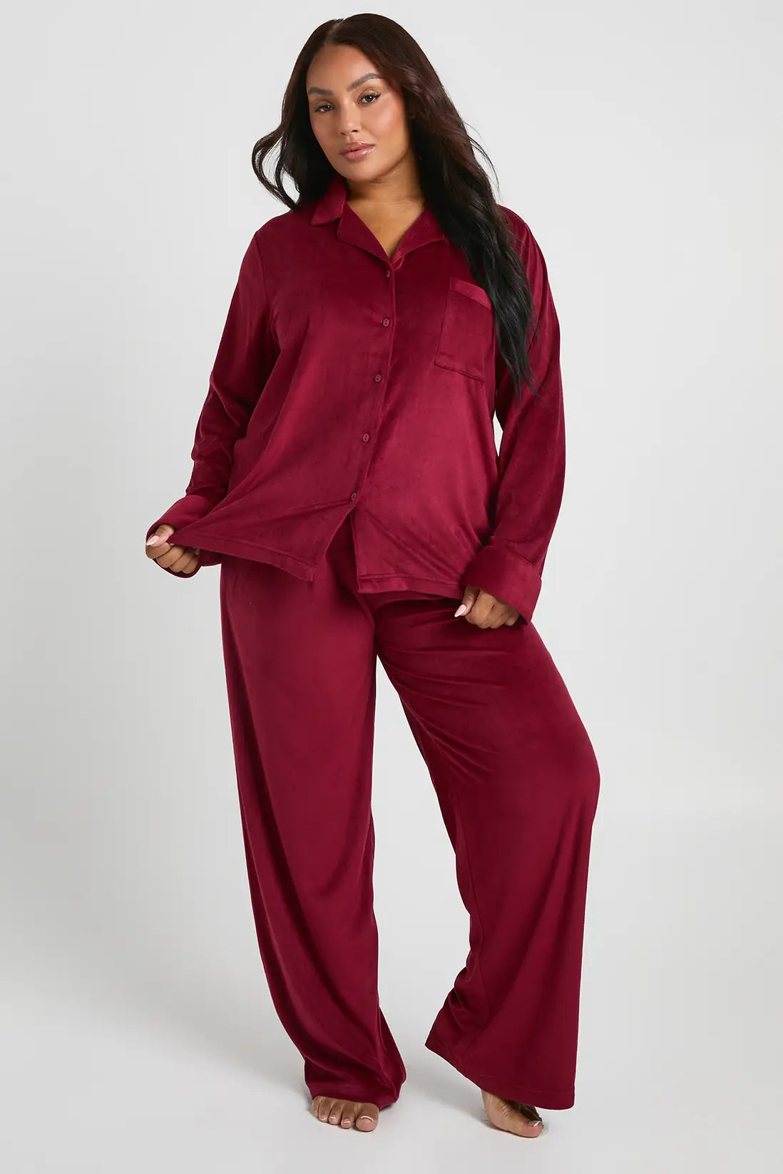 Set Pyjama Douillet en Polaire - Bordeaux