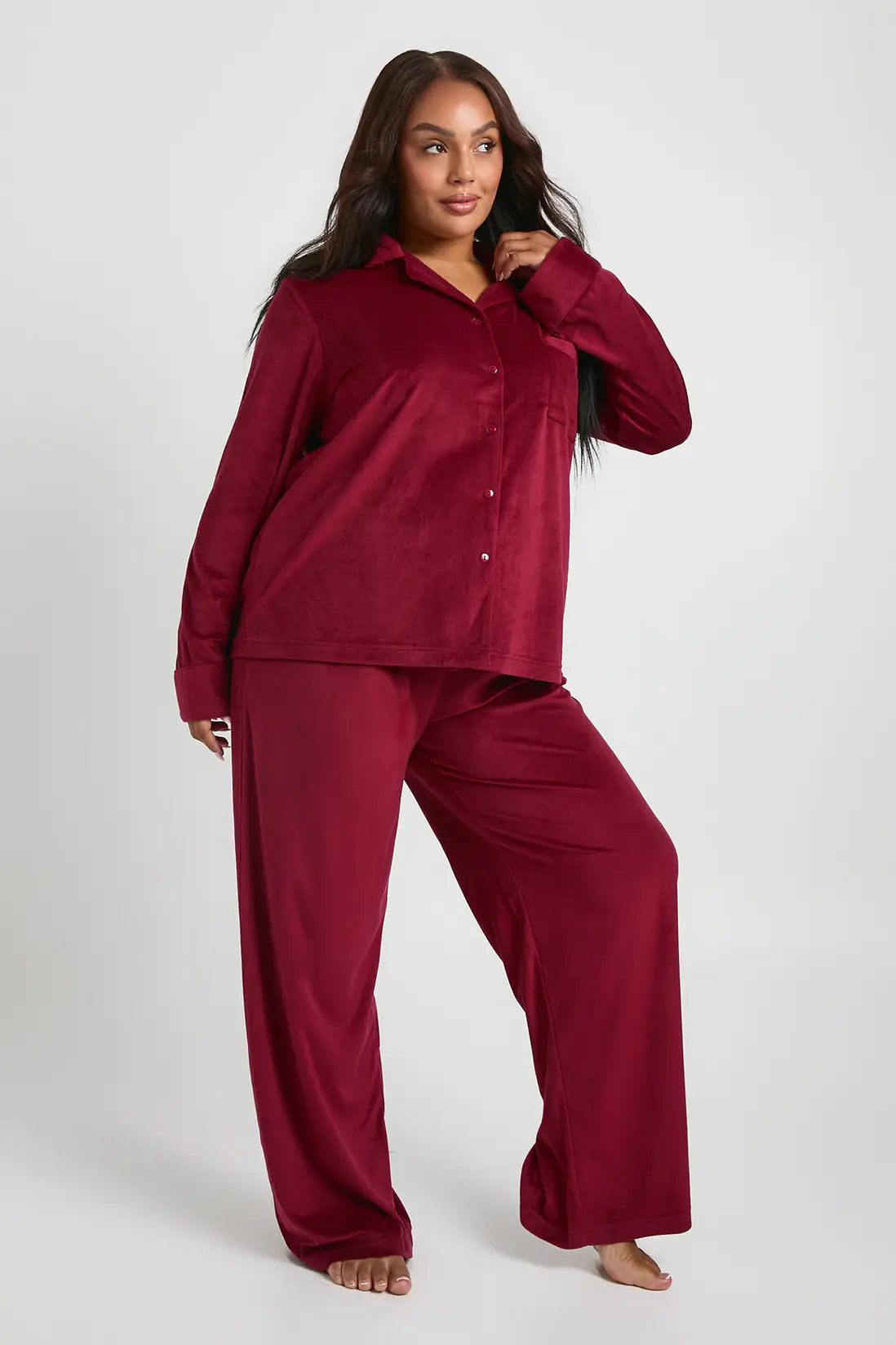 Set Pyjama Douillet en Polaire - Bordeaux